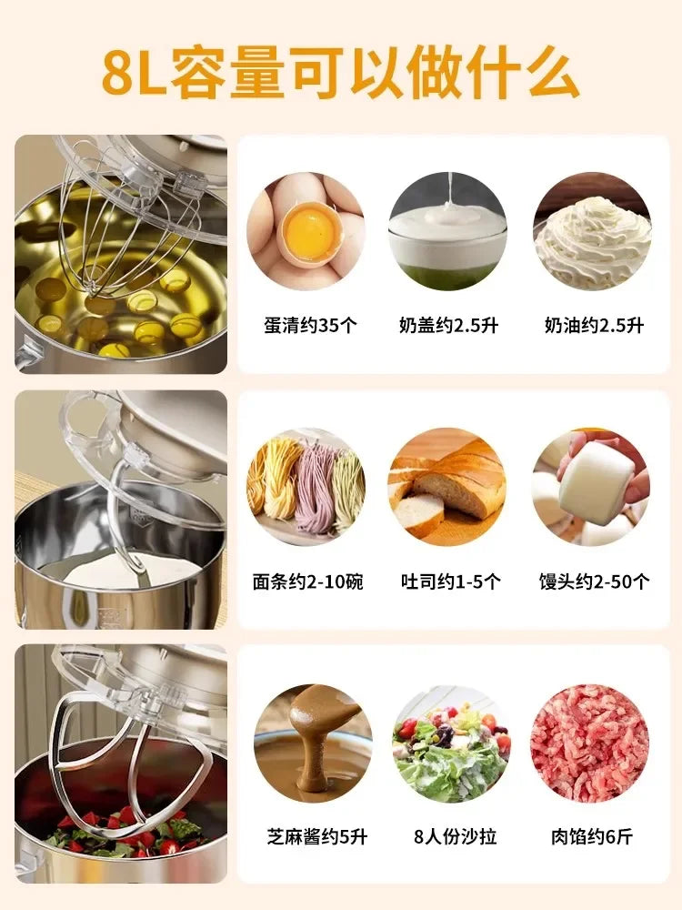 Large Capacity Fully Automatic Chef Machine: Ideal for Commercial and Household Use, Perfect for Egg Beating and Dough Kneading