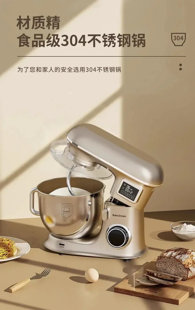 Large Capacity Fully Automatic Chef Machine: Ideal for Commercial and Household Use, Perfect for Egg Beating and Dough Kneading