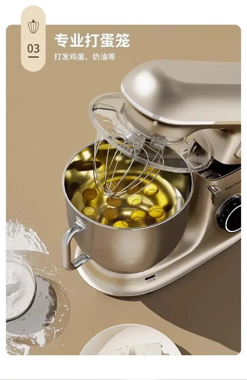Large Capacity Fully Automatic Chef Machine: Ideal for Commercial and Household Use, Perfect for Egg Beating and Dough Kneading
