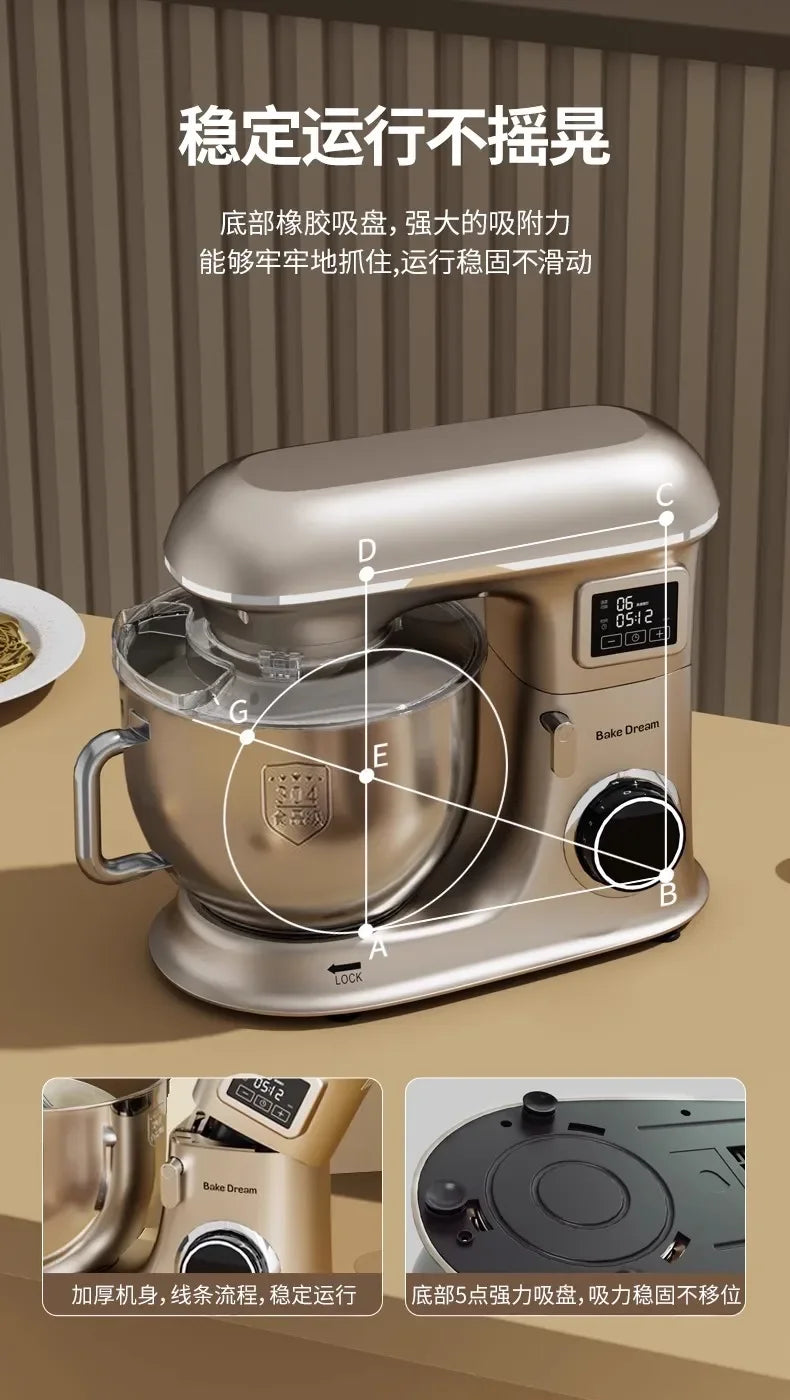 Large Capacity Fully Automatic Chef Machine: Ideal for Commercial and Household Use, Perfect for Egg Beating and Dough Kneading