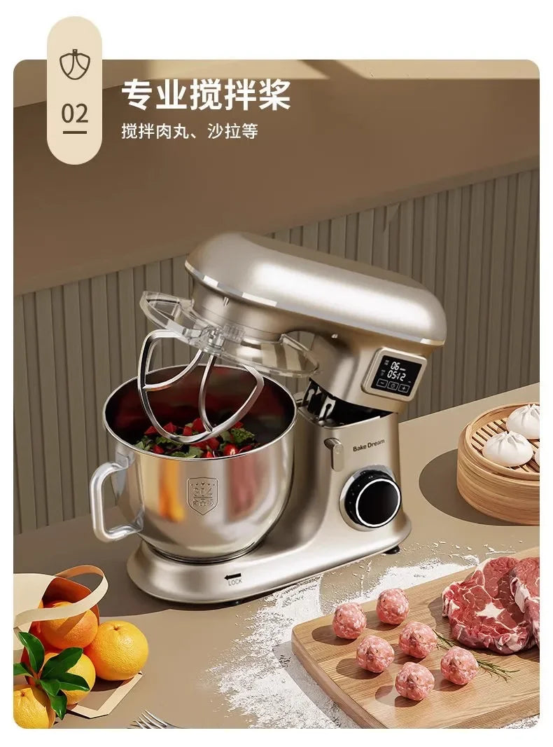 Large Capacity Fully Automatic Chef Machine: Ideal for Commercial and Household Use, Perfect for Egg Beating and Dough Kneading