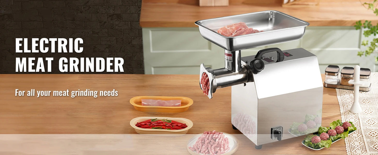 SucceBuy Electric Meat Grinder Food Processors Sausage Maker Filler Mincer Stuffer Stainless Steel with 2 Blades for Kitchen