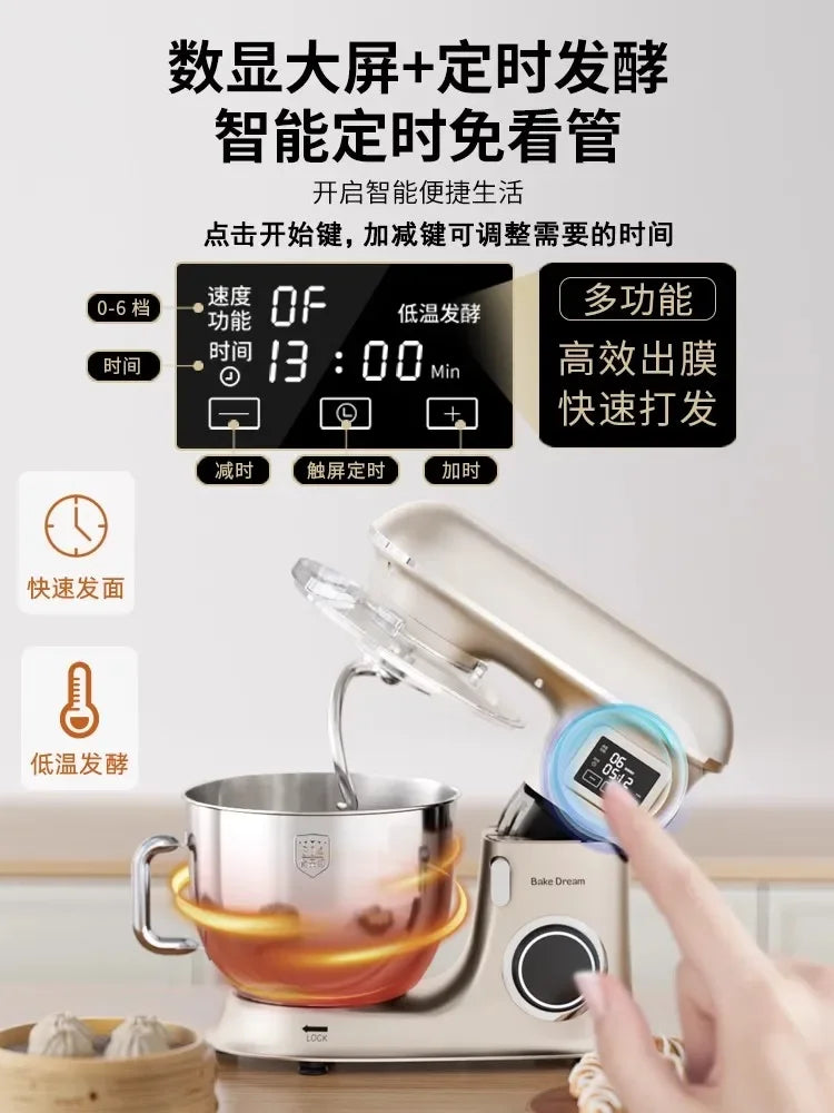 Large Capacity Fully Automatic Chef Machine: Ideal for Commercial and Household Use, Perfect for Egg Beating and Dough Kneading