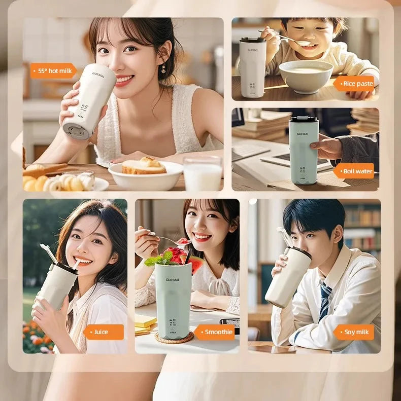 220V Mini Soy Milk Machine Electric Juicer Blender Mixer Wall Breaking Machine Soybean Milk Maker Breakfast Machine 350ml
