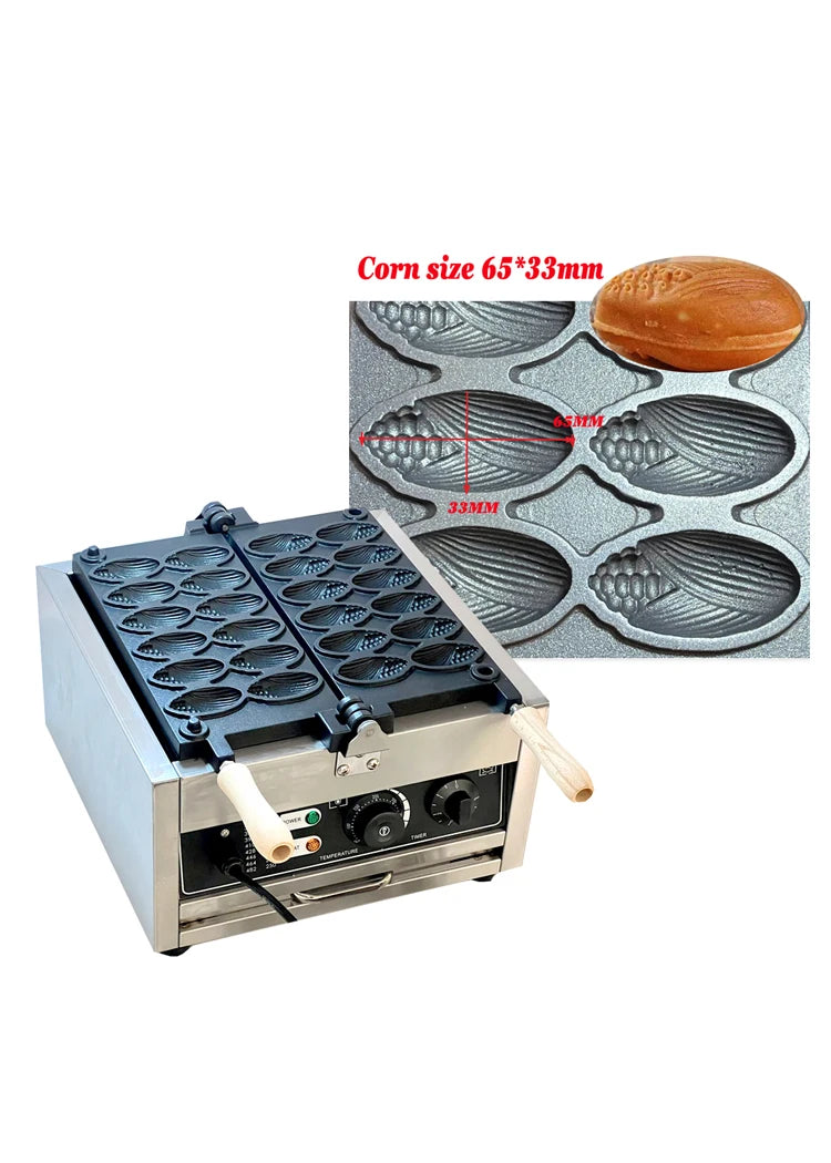 Commerical Coin Waffle Maker Gold Coin Bread Waffle Machine 1800W Non-stick Coating Electric