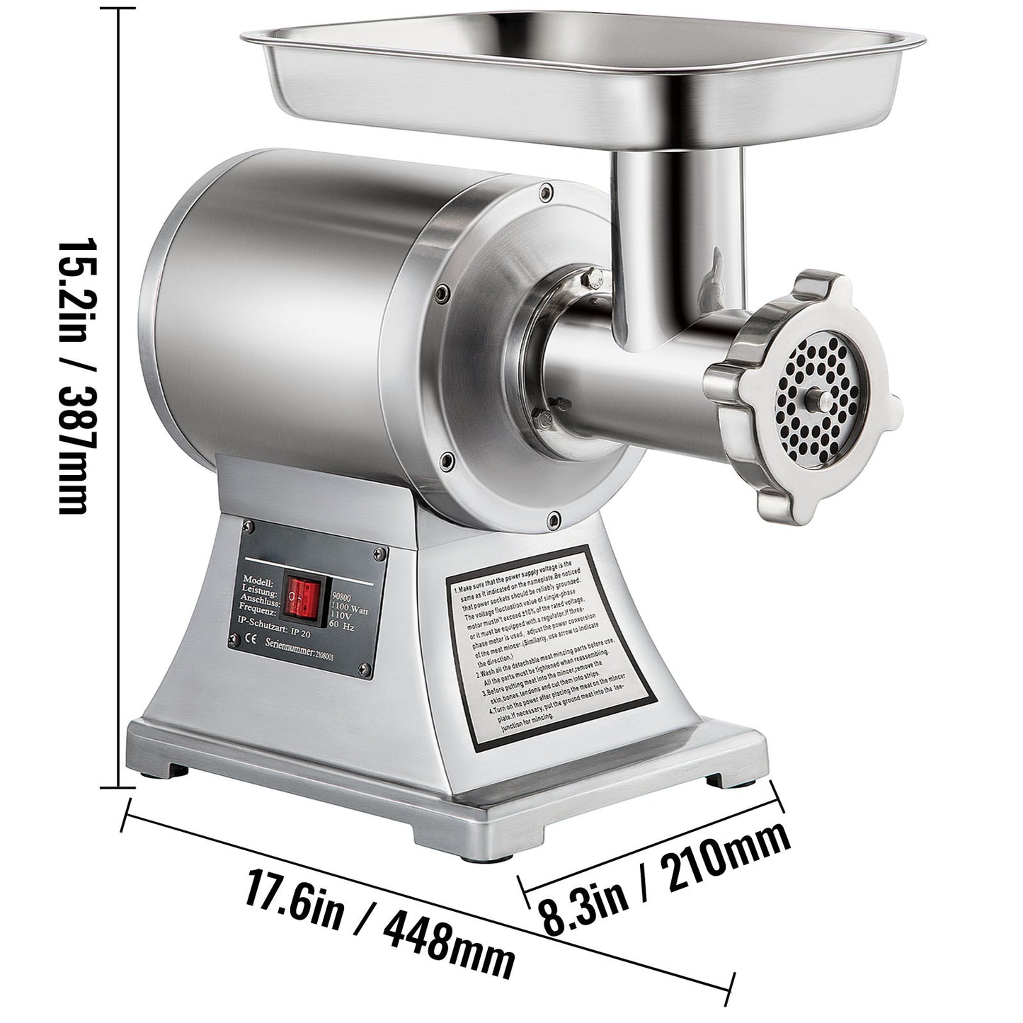 SucceBuy 122 Kg/H 250 KG/H Electric Meat Mincer Chopper Heavy Duty Food Processors Kitchen Appliances Commercial Grinder Machine