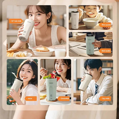 220V Mini Soy Milk Machine Electric Juicer Blender Mixer Wall Breaking Machine Soybean Milk Maker Breakfast Machine 350ml