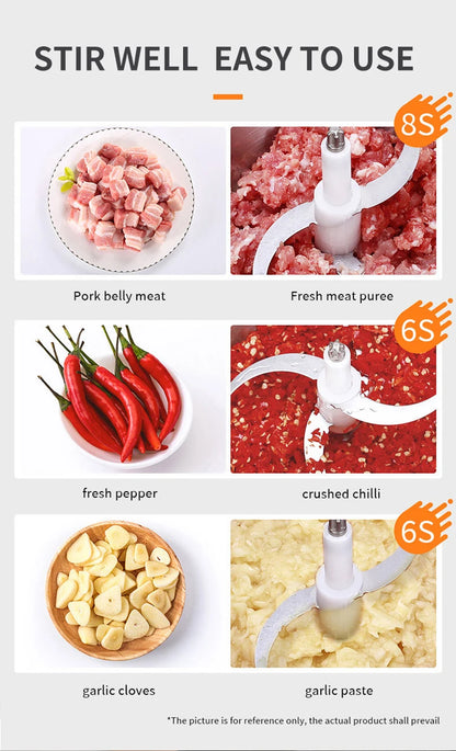 Food Processor 6.5L Electric Meat Grinders Stainless Steel Vegetable Slicer Chopper Crusher Kitchen Blenders Home Appliance