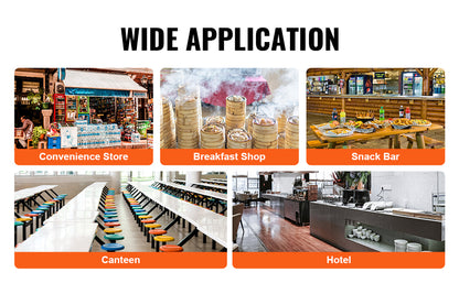 SucceBuy Commercial Food Warmer Display Food Steamer Bun Warmer Machine Temperature Control Stainless Steel Steamed Buns Warmer